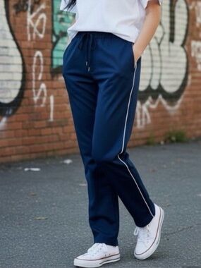 Wildfang The Essential Piper Drawstring Pants, Blue, Size Medium, NWT!